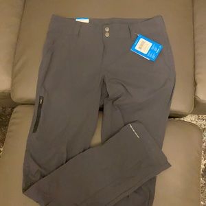 Trail pants. Convertible pants that can be rolled up or worn down. Stretchy.